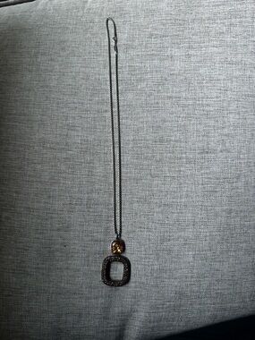 Thomas Sabo sterling silver open square pendant with intricate  stone detail